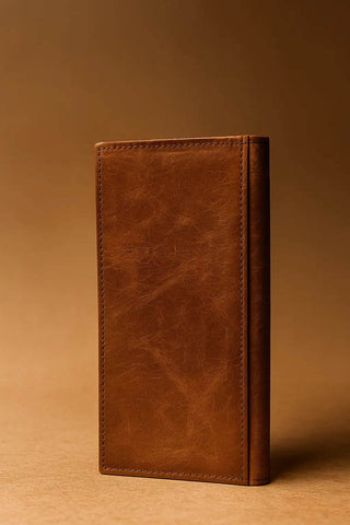 Vintage Brown Leather Wallet – Slim & Stylish Organizer - Ecowears.pk