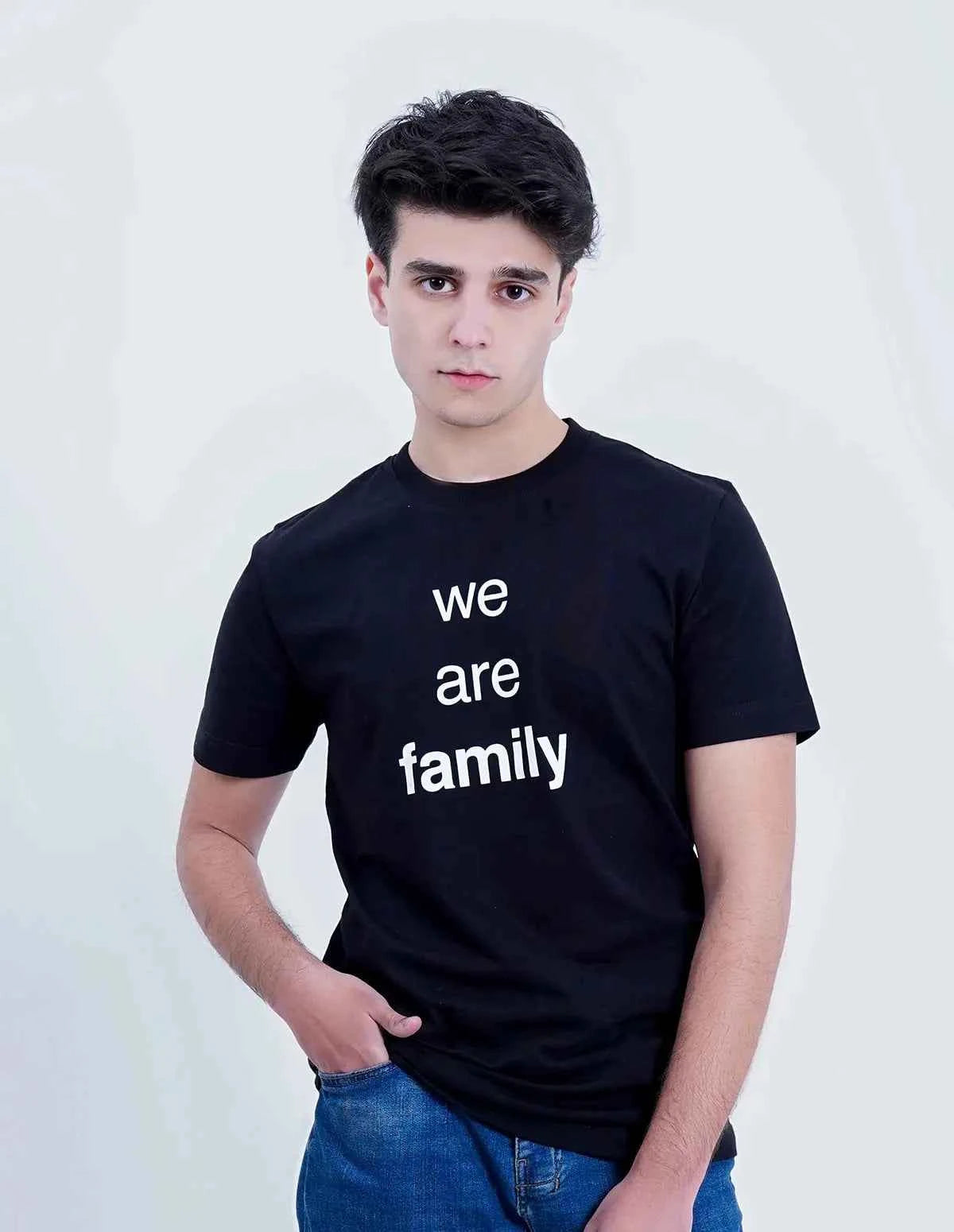 We Are Family T-Shirt - Regular Fit Black Tee for Every Occasion