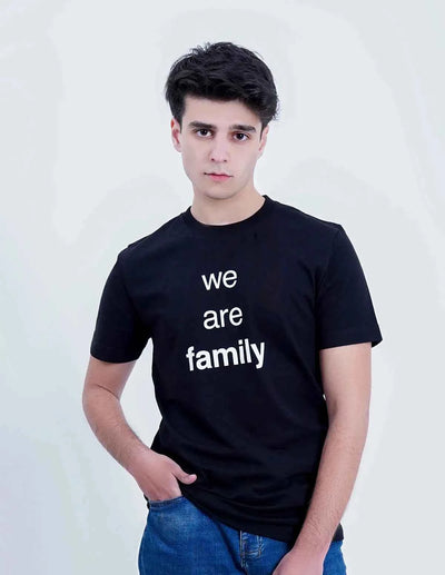 We Are Family T-Shirt - Regular Fit Black Tee for Every Occasion