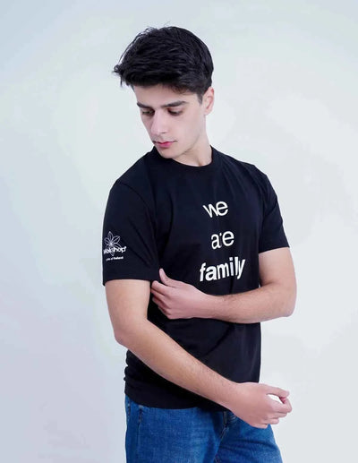 We Are Family T-Shirt - Regular Fit Black Tee for Every Occasion