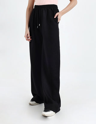 Women’s Black Wide-Leg Sweatpants Trouser