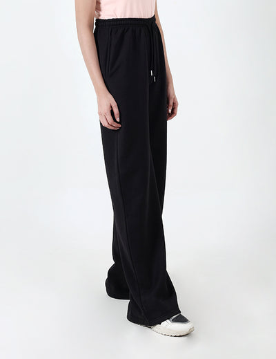 Women’s Black Wide-Leg Sweatpants Trouser