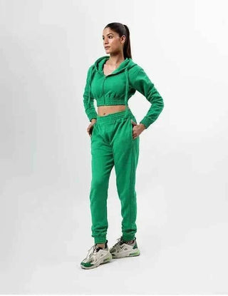 Women's Hoodie and Pants Set - Zipper Casual Hoodie with Waist Stretch Pants - Ecowears.pk