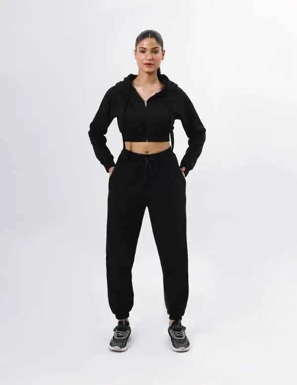 Women's Suit Zipper Casual Hoodie Waist Stretch Pants