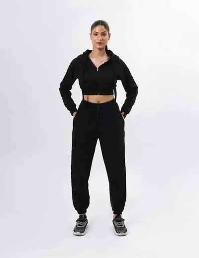 Women's Suit Zipper Casual Hoodie Waist Stretch Pants
