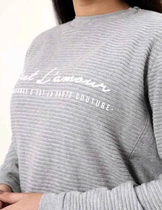 Women's Mango Sweatshirt -Light Grey - Ecowears.pk