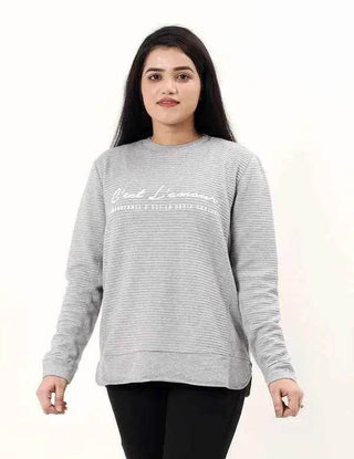 Women's Mango Sweatshirt -Light Grey - Ecowears.pk