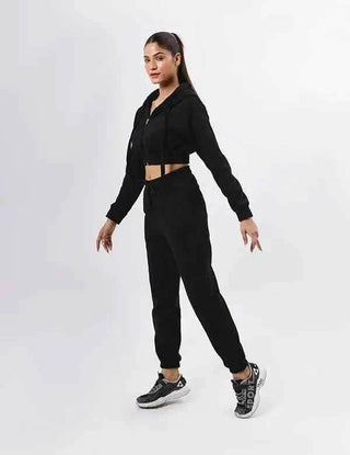 Women's Hoodie and Pants Set - Zipper Casual Hoodie with Waist Stretch Pants - Ecowears.pk