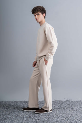 Beige Relaxed Sweat Set Ecowears Store