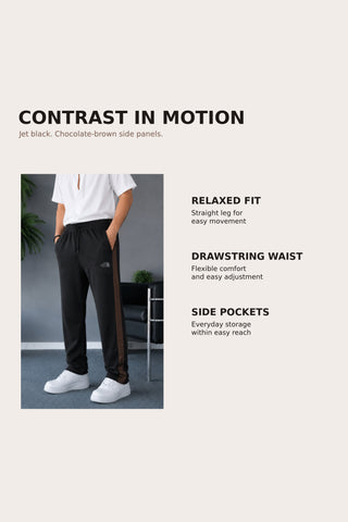 Black Trousers with Brown Stripe Ecowears.pk