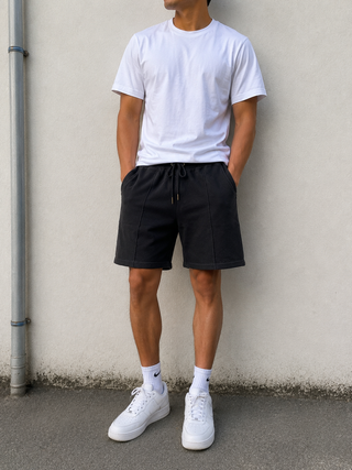 Black Casual Sweat Shorts Ecowears Store