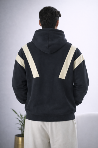 Black Contrast Panel Hoodie Ecowears Store