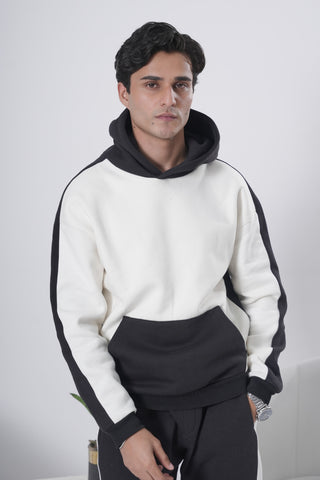Black & Off-White Colorblock Tracksuit Ecowears Store