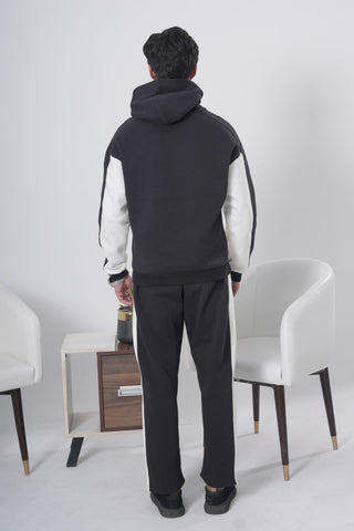 Black & Off-White Colorblock Tracksuit Ecowears Store