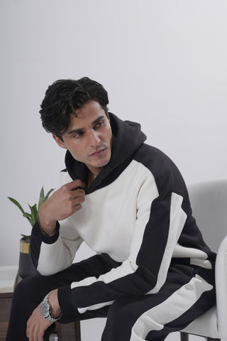 Black & Off-White Colorblock Tracksuit Ecowears Store
