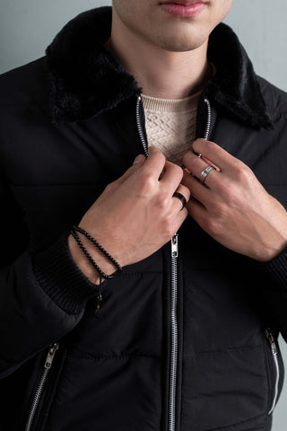 Black Padded Bomber Jacket Ecowears Store