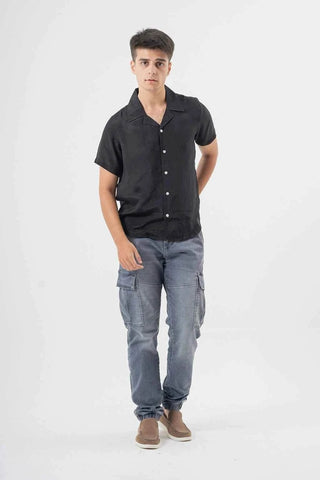 Black Short Sleeve Shirt for Urban Street Style Vibes Ecowears.pk