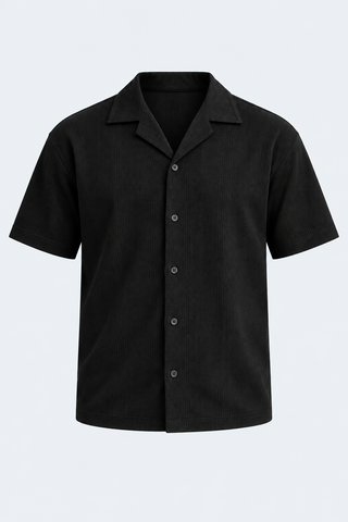 Black Textured Shirt — front studio product image