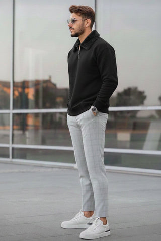 Black Zip-Collar Sweatshirt Ecowears Store