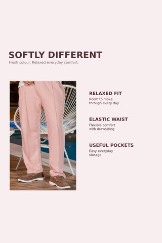 Men's Blush Pink Relaxed-Fit Trouser Ecowears.pk