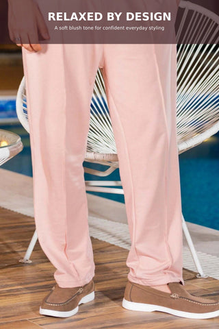 Men's Blush Pink Relaxed-Fit Trouser Ecowears.pk