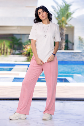 Blush Pink Trouser - Stylish Straight-Leg Design for Every Occasion Ecowears Store