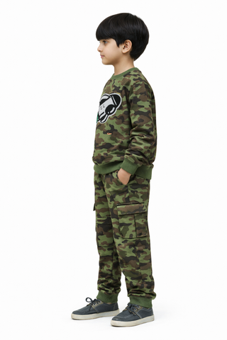 Boys' Army Green Camo Astronaut Tracksuit Ecowears.pk Boys' Tracksuits