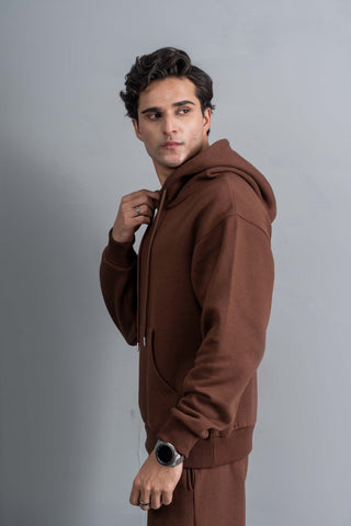 Brown Essential Hoodie Set Ecowears Store