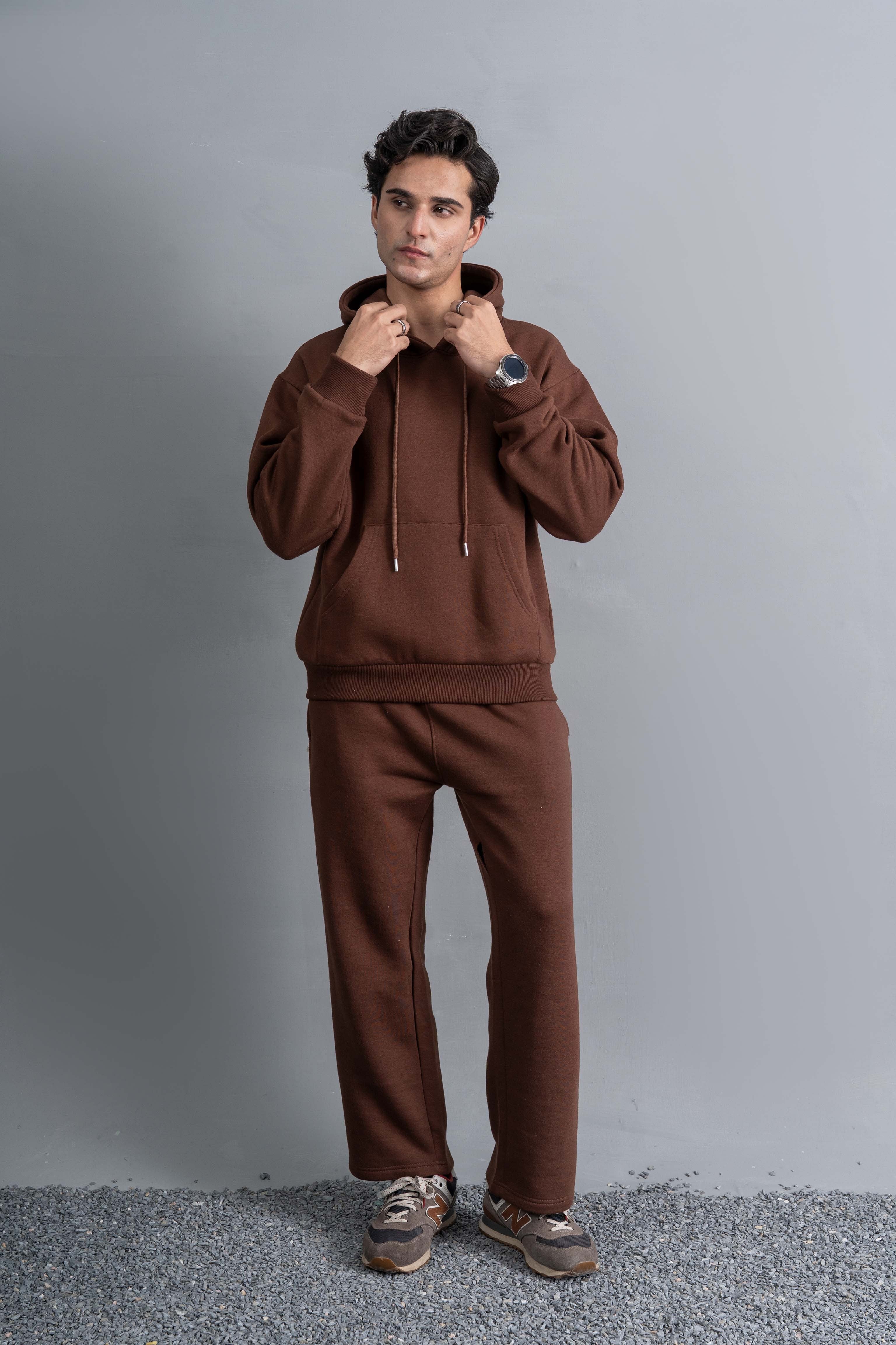 
                          Brown Essential Hoodie Set Ecowears Store
                        