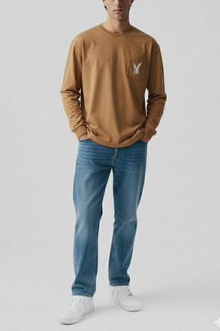 Brown Long Sleeve Tee Ecowears Store