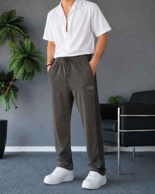 Charcoal Grey Trousers with Black Stripe Ecowears.pk Men's Trousers
