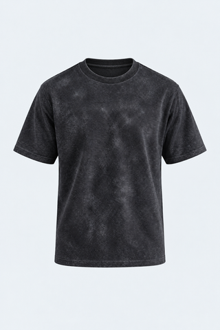 Charcoal Textured Casual Tee — front studio view