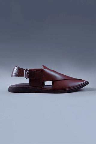 Cherry Brown Rounded Kaptaan Chappal with Square Toe Ecowears Store