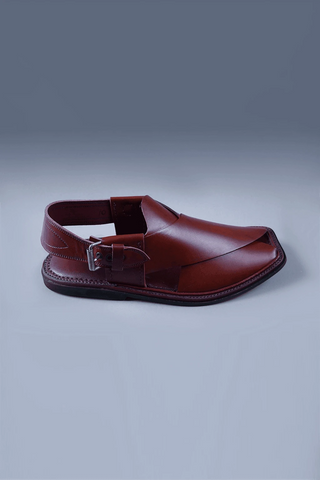 Cherry Brown Rounded Kaptaan Chappal with Square Toe Ecowears Store