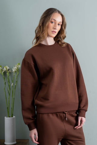 Chocolate Crewneck Sweatshirt Ecowears Store