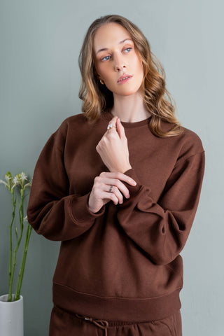 Chocolate Crewneck Sweatshirt Ecowears Store