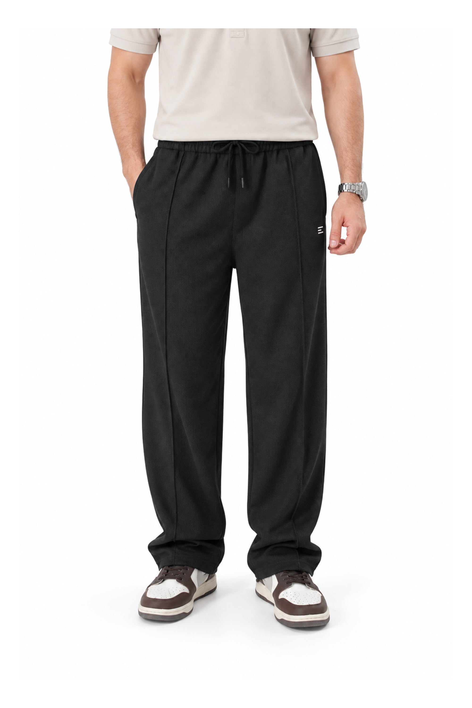 
                          Classic Textured Trouser - Black Ecowears Store
                        