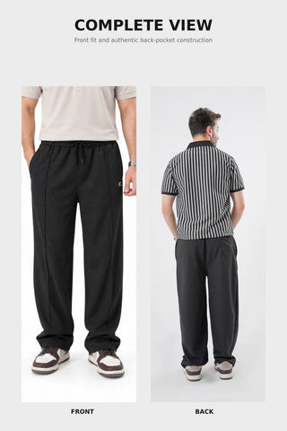 Classic Textured Trouser - Black Ecowears Store
