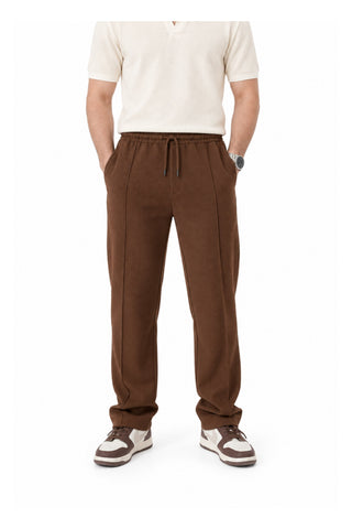 Classic Textured Trouser - Brown Ecowears Store