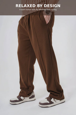 Classic Textured Trouser - Brown Ecowears Store
