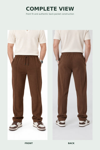 Classic Textured Trouser - Brown Ecowears Store