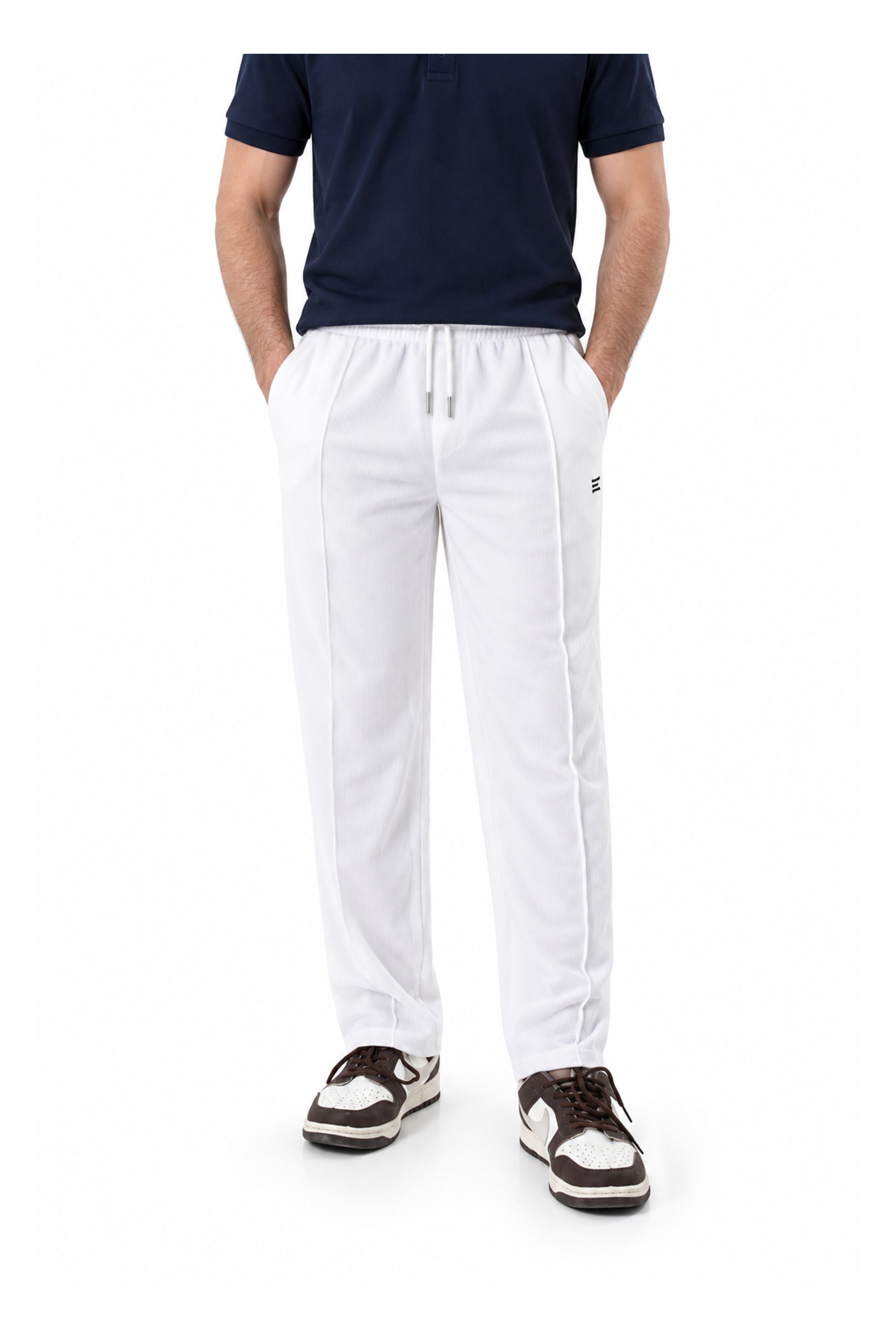 
                          Classic Textured Trouser - White Ecowears Store
                        