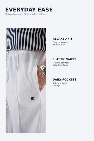 Classic Textured Trouser - White Ecowears Store