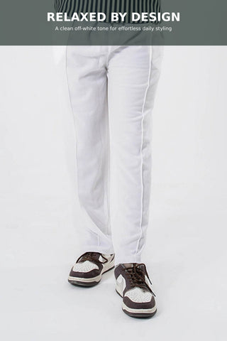 Classic Textured Trouser - White Ecowears Store