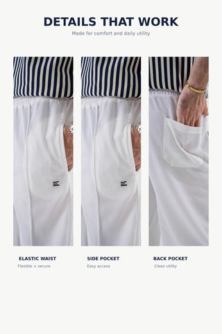 Classic Textured Trouser - White Ecowears Store