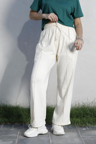 Comfortable Wide-Leg Trousers – Beige Ecowears Store