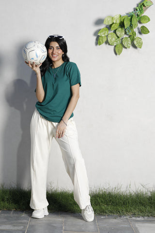 Comfortable Wide-Leg Trousers – Beige Ecowears Store