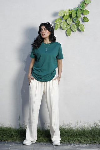 Comfortable Wide-Leg Trousers – Beige Ecowears Store