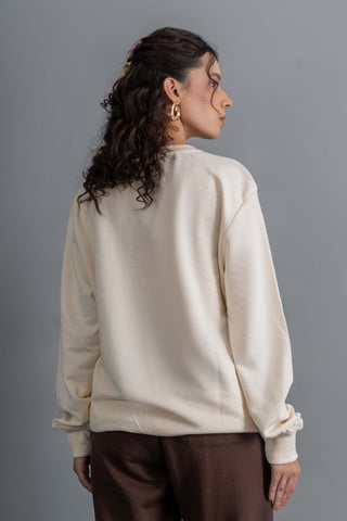 Cream Basic Sweatshirt Ecowears Store