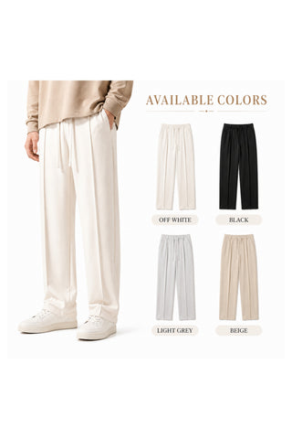 Relaxed Fit Platted Trouser - Cream Beige Ecowears.pk